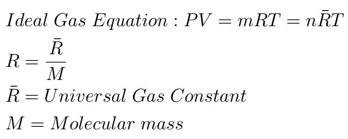 Ideal gas eqn